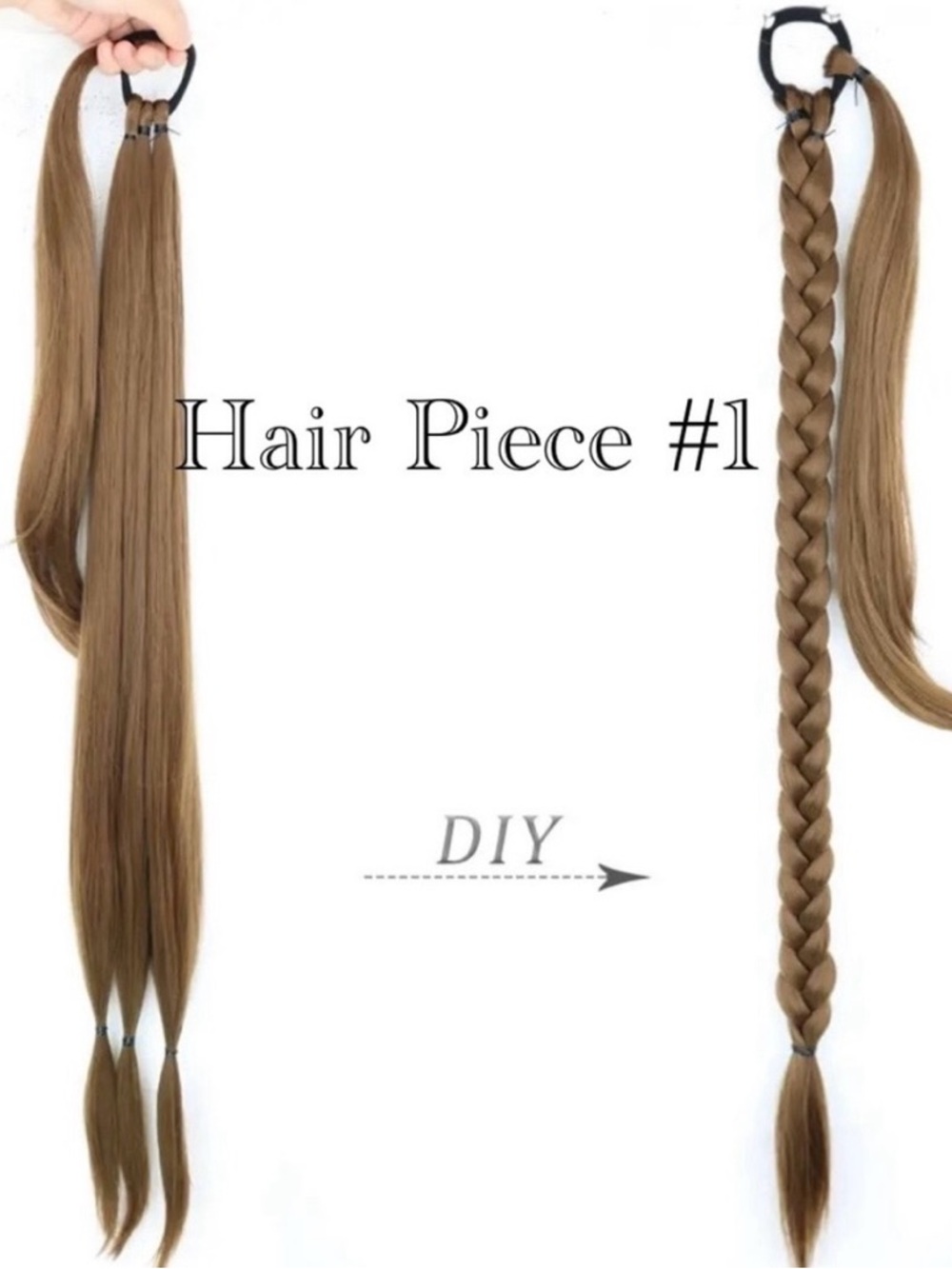 NEW ⭐️Synthetic 36” pony tail-Easy Apply w/ Elastic Light Ash Blonde-Brown